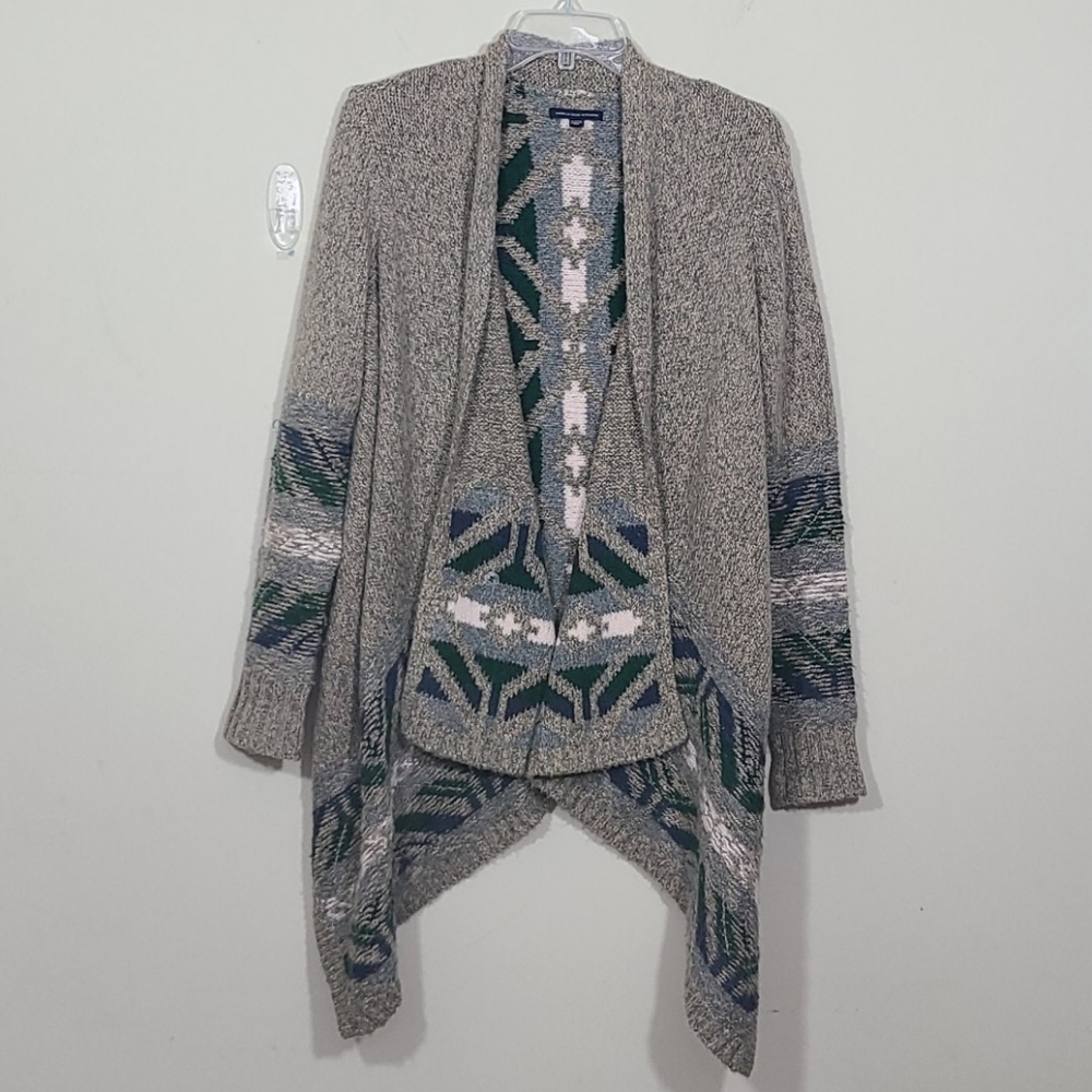 American Eagle Draped Oversized Open Cardigan